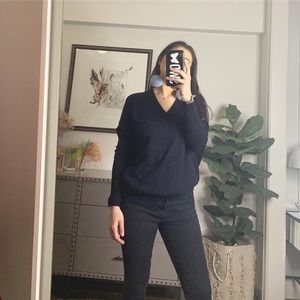vince navy vneck sweater